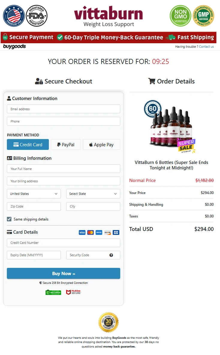 vittaburn vittaburn-secure-checkout-page